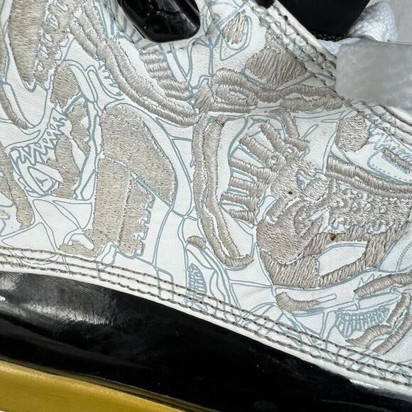 Nike Jordan Sneakers Mens 11.5 Dub Zero Black and White Gold Trim 311046-005 - Picture 6 of 16